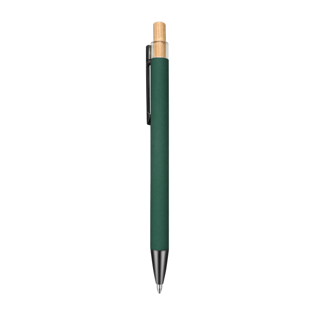 Recycled Aluminum Pen With Bamboo Plunger