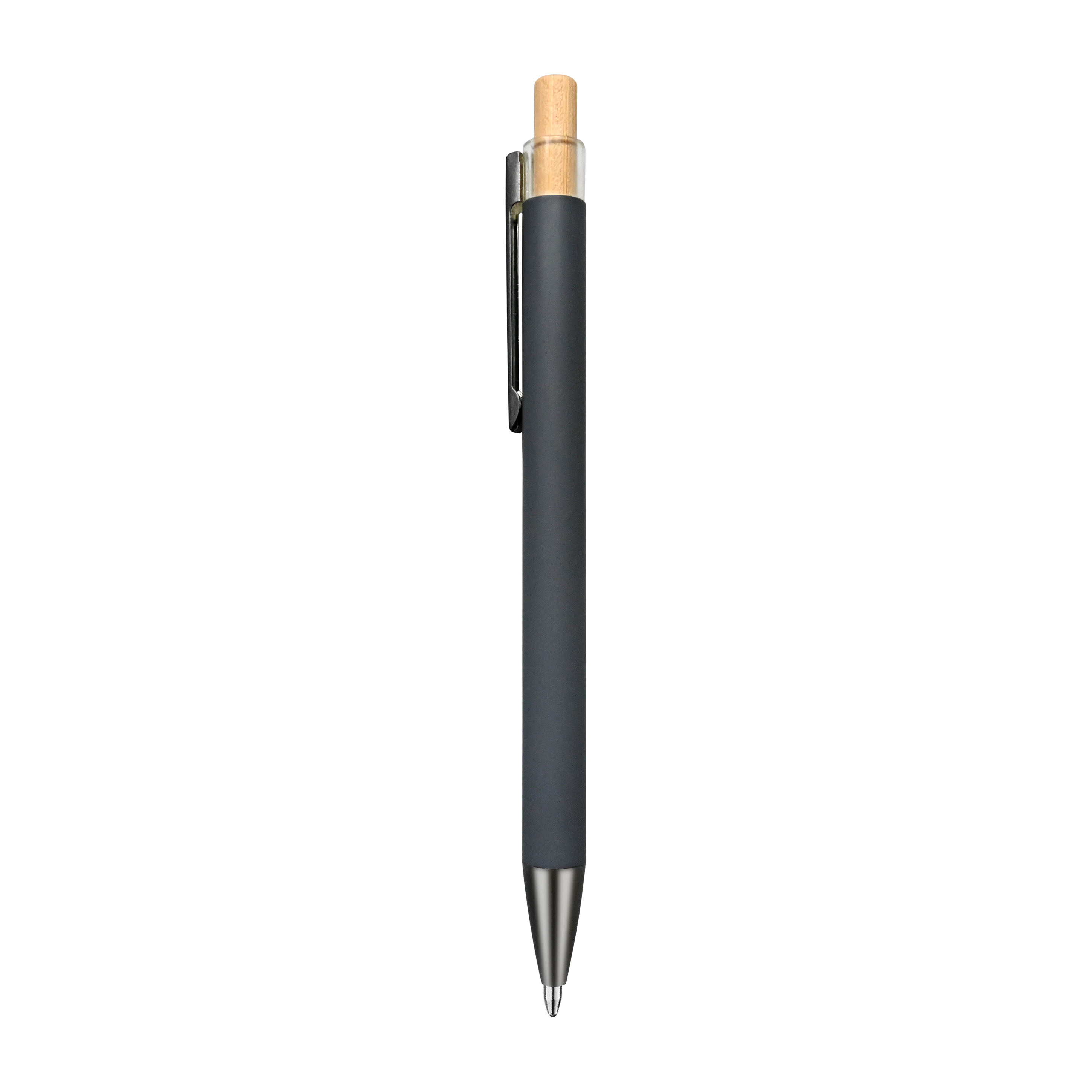Recycled Aluminum Pen With Bamboo Plunger