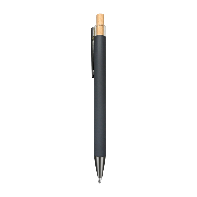 Recycled Aluminum Pen With Bamboo Plunger
