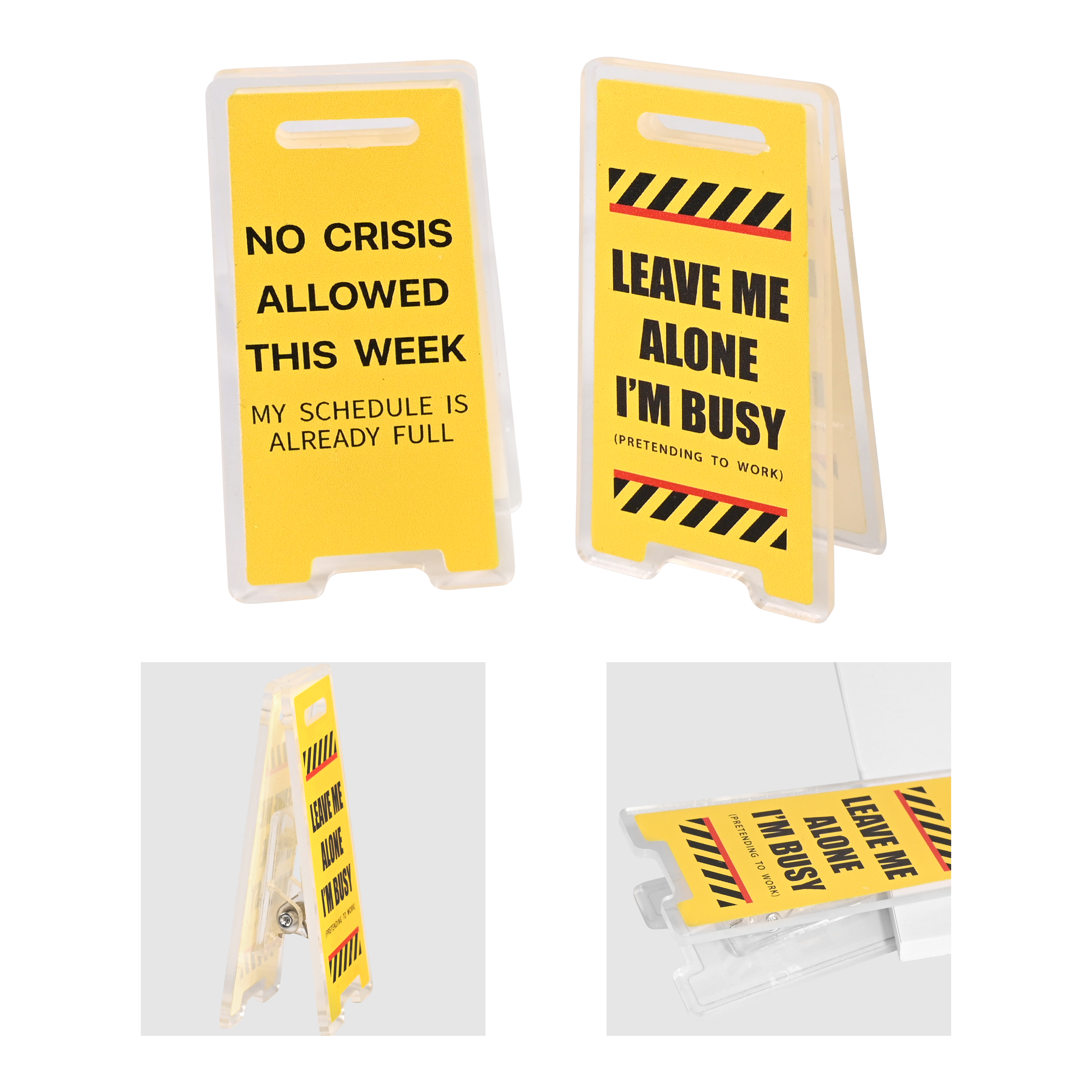 Customized Mini Acrylic Warning Signs with Clips