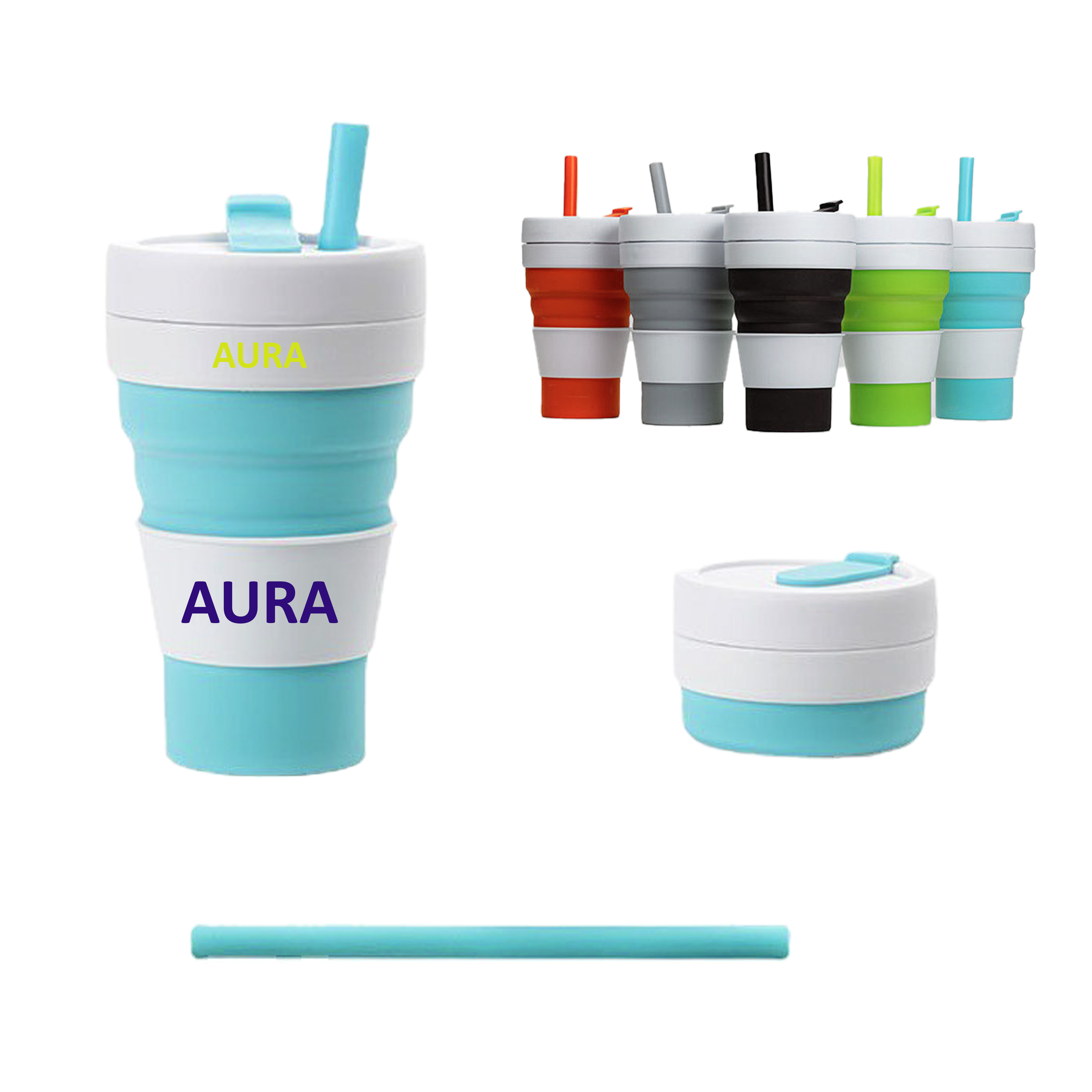 16oz Collapsible Silicone Water Bottle
