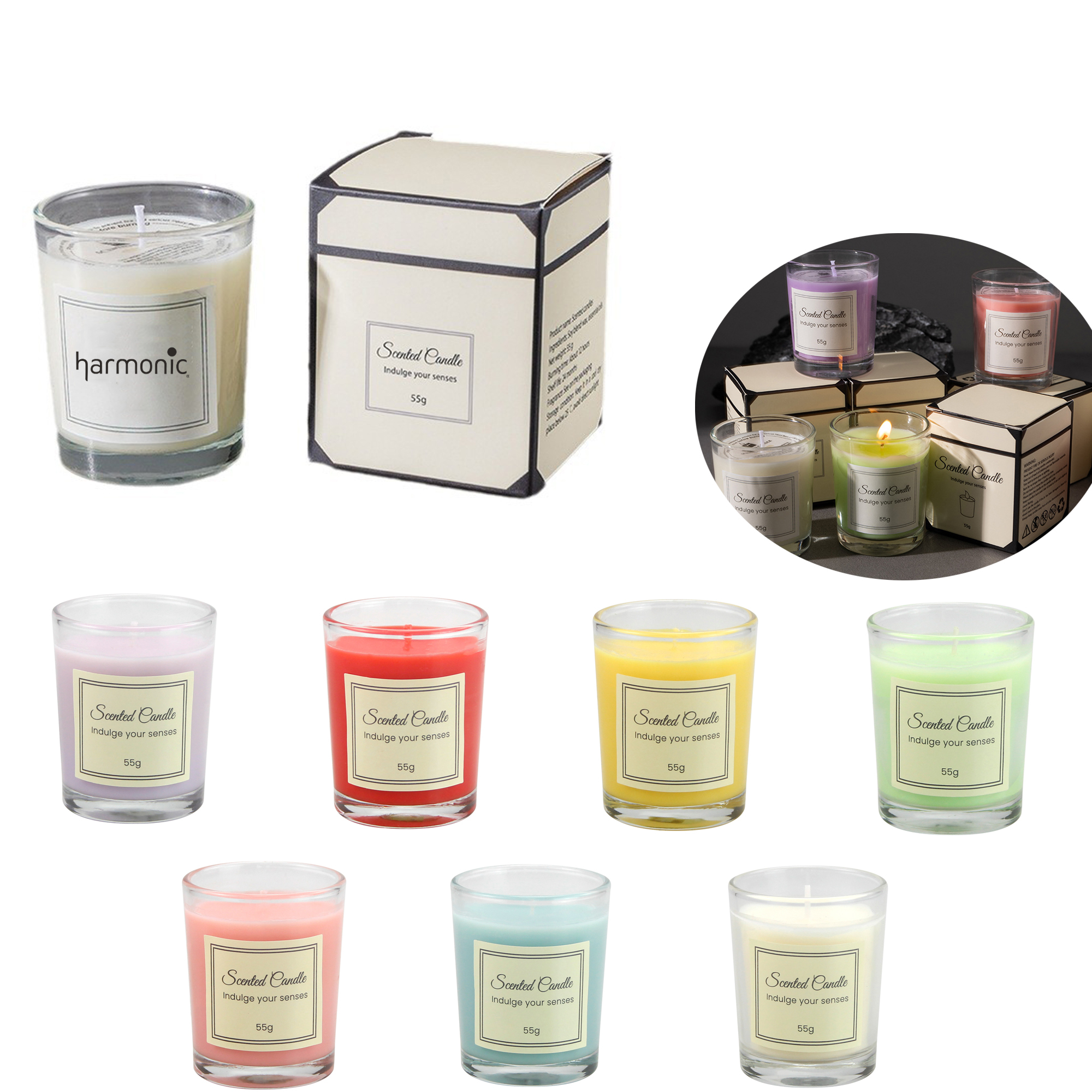 Scented Soy Wax Glass Jar Candle