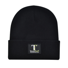 Knit Cuff Beanie w/Woven Patch