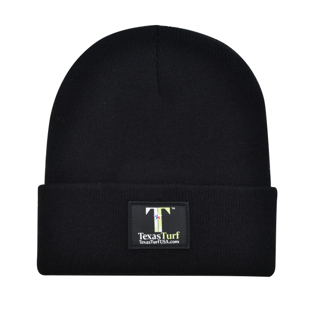 Knit Cuff Beanie w/Woven Patch