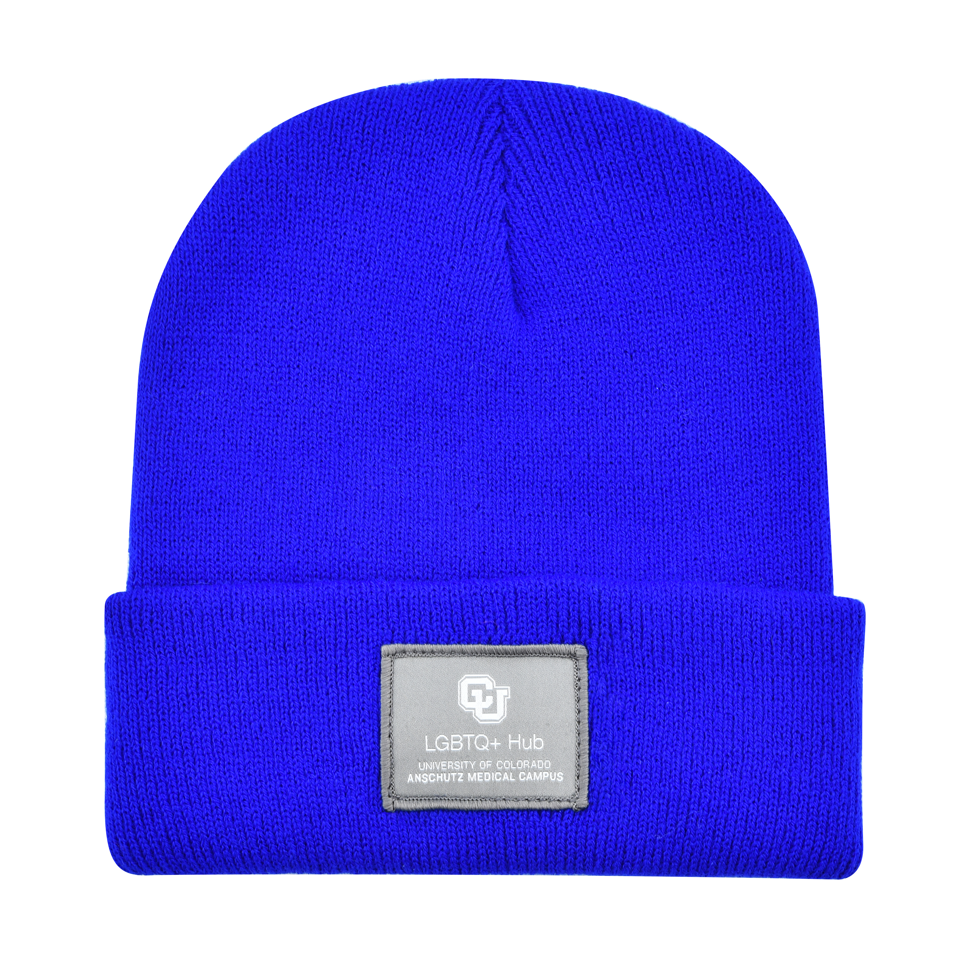 Knit Cuff Beanie w/Woven Patch