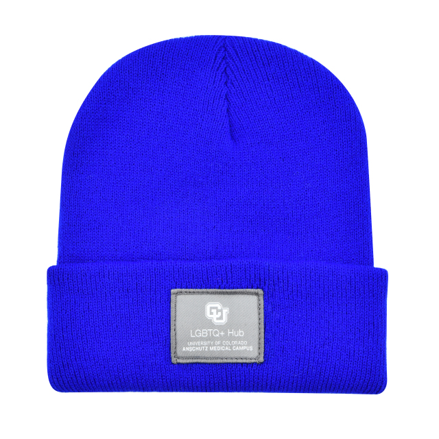 Knit Cuff Beanie w/Woven Patch