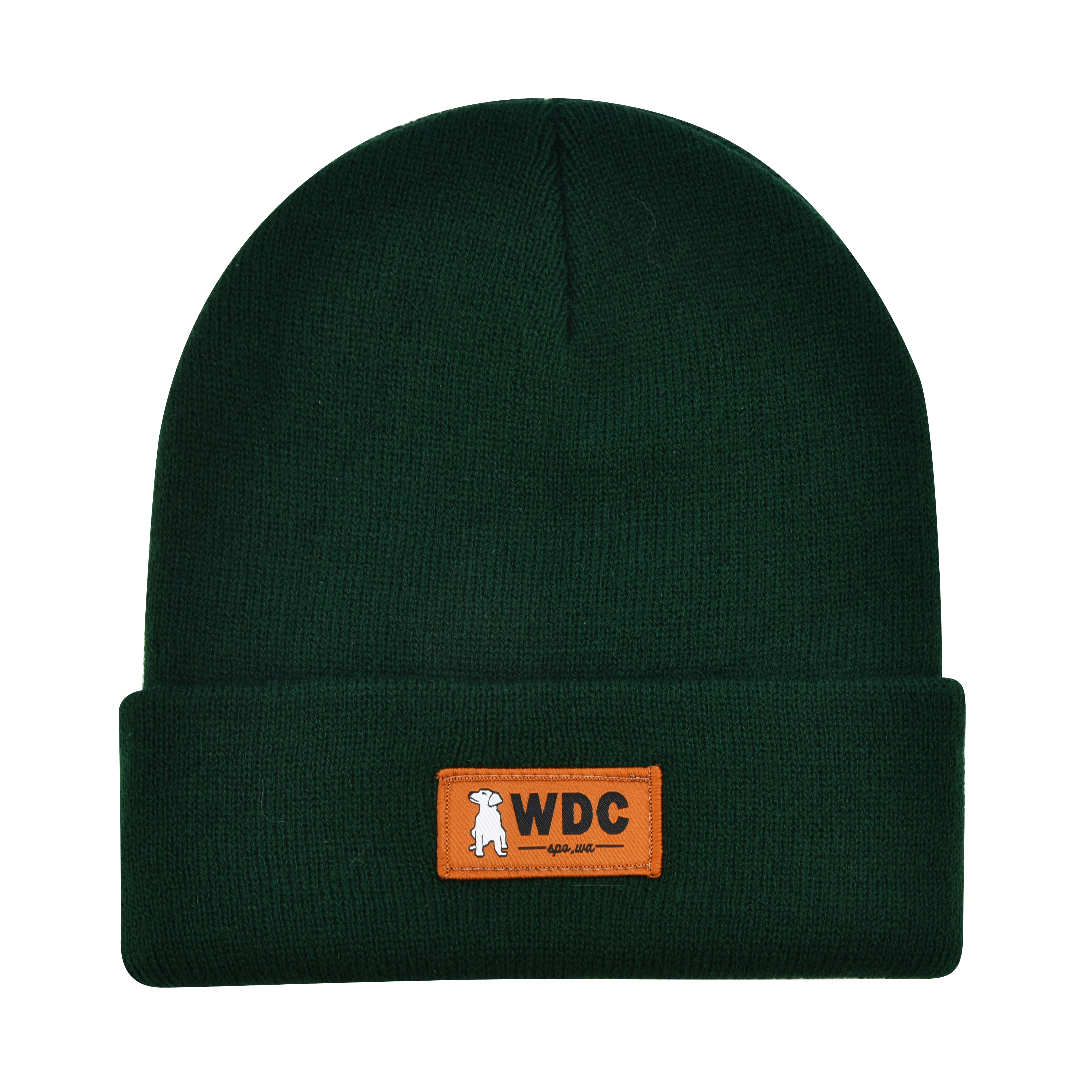 Knit Cuff Beanie w/Woven Patch