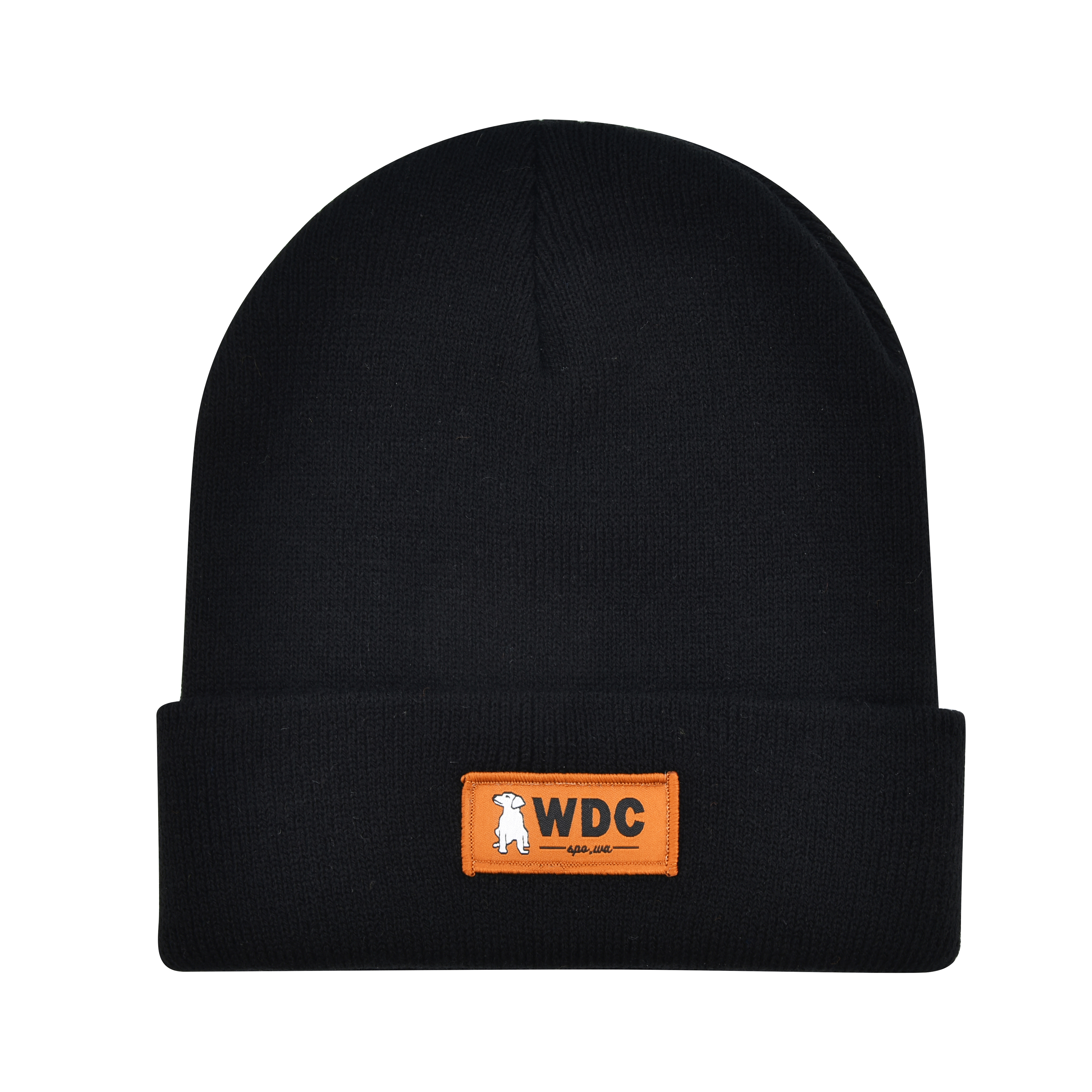 Knit Cuff Beanie w/Woven Patch