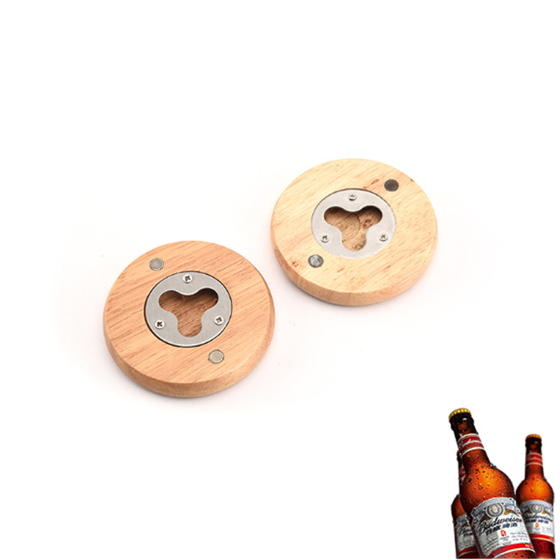 Wooden Bottle Opener w/Magnet