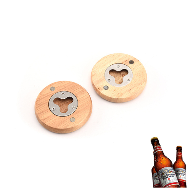 Wooden Bottle Opener w/Magnet