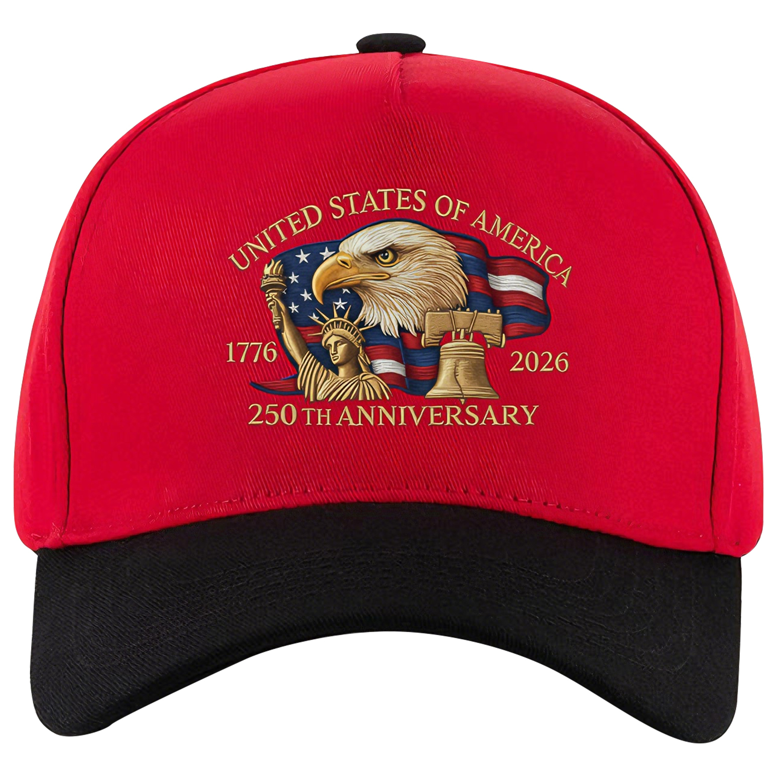 5 Panel Colorblock Cotton Structured Baseball Cap – USA 250th Anniversary Edition