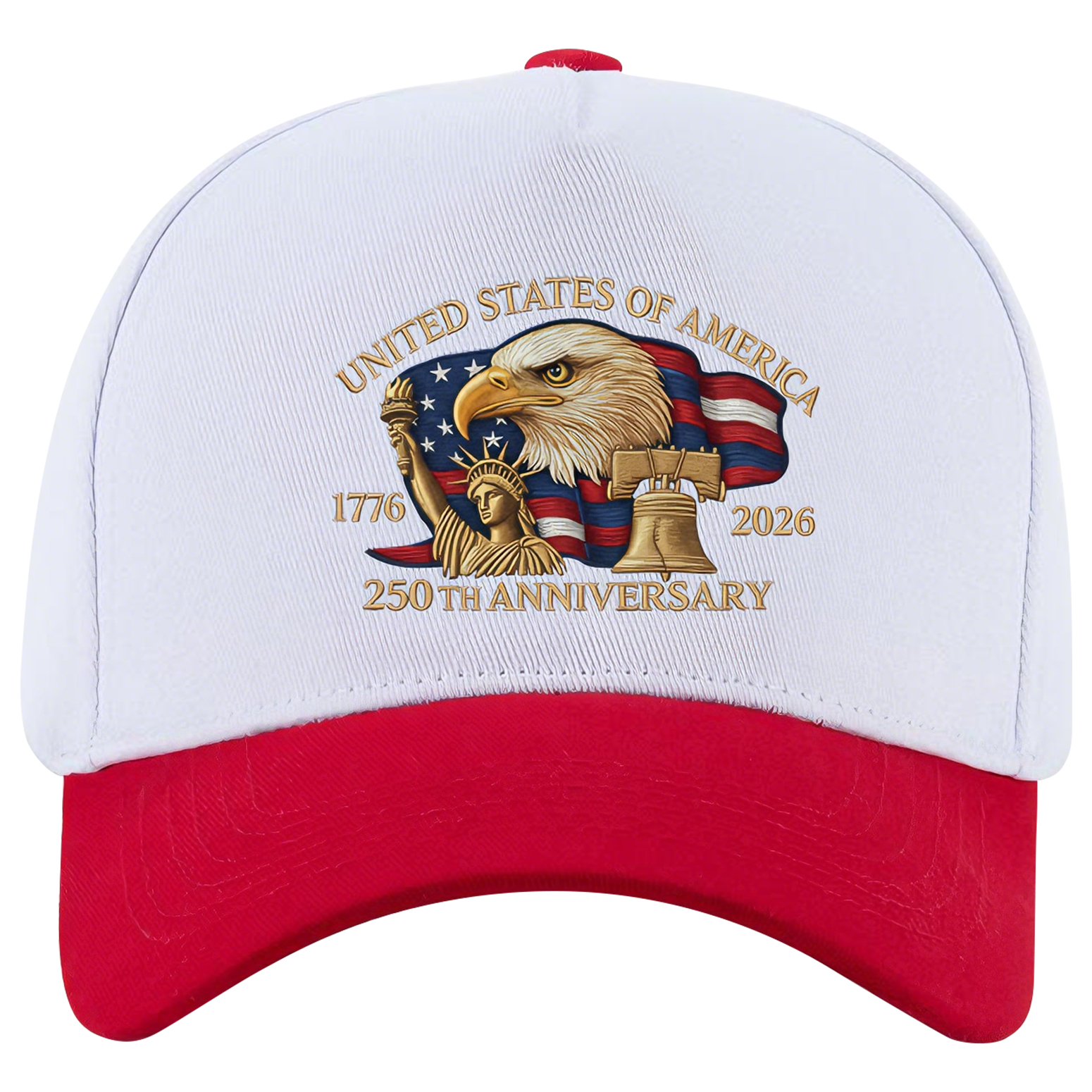 5 Panel Colorblock Cotton Structured Baseball Cap – USA 250th Anniversary Edition