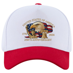 5 Panel Colorblock Cotton Structured Baseball Cap – USA 250th Anniversary Edition