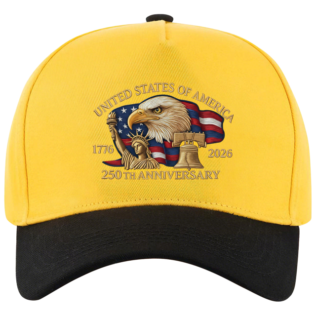 5 Panel Colorblock Cotton Structured Baseball Cap – USA 250th Anniversary Edition