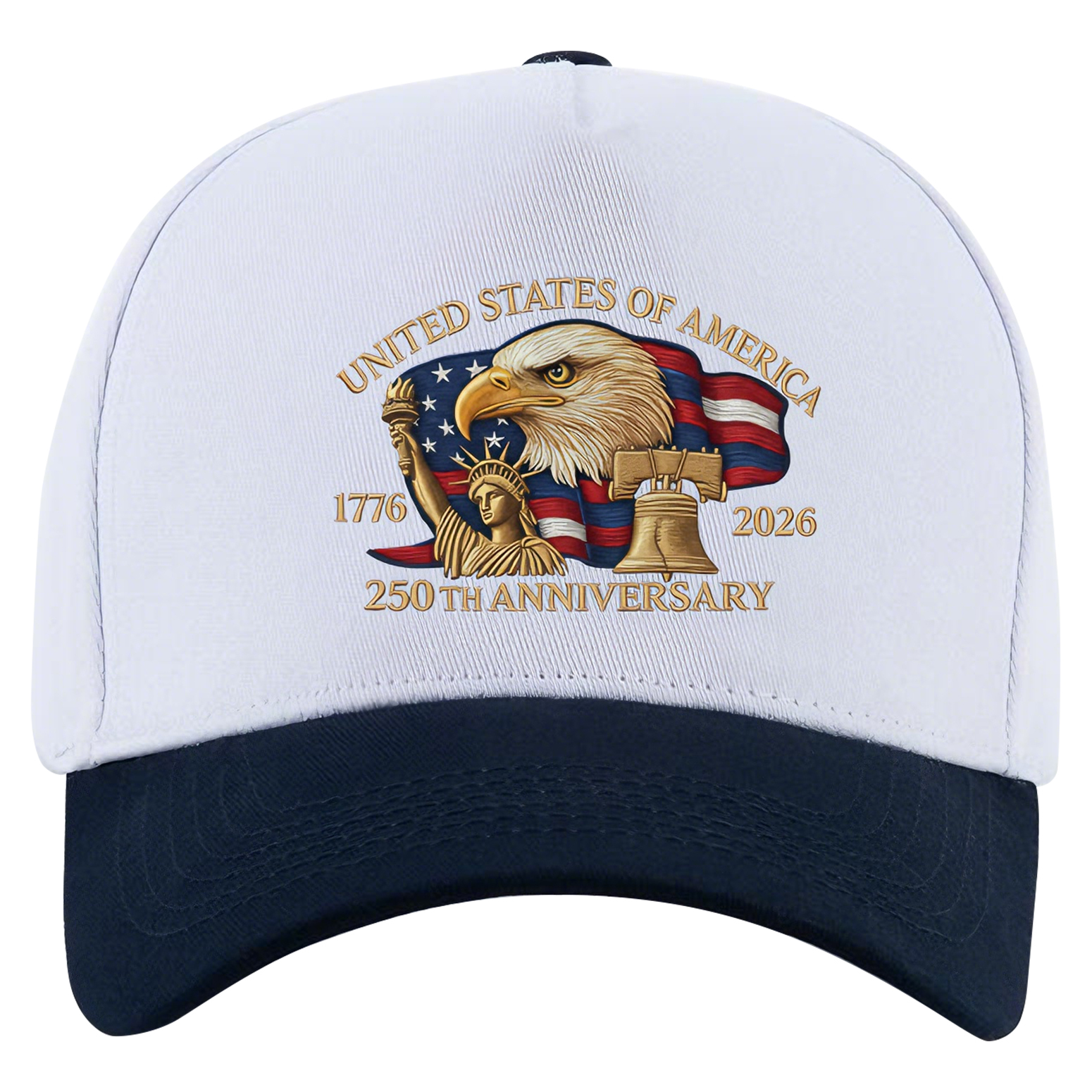 5 Panel Colorblock Cotton Structured Baseball Cap – USA 250th Anniversary Edition