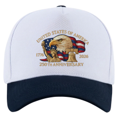 5 Panel Colorblock Cotton Structured Baseball Cap – USA 250th Anniversary Edition