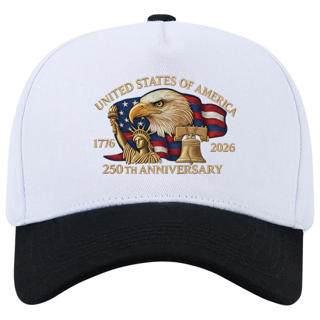 5 Panel Colorblock Cotton Structured Baseball Cap – USA 250th Anniversary Edition