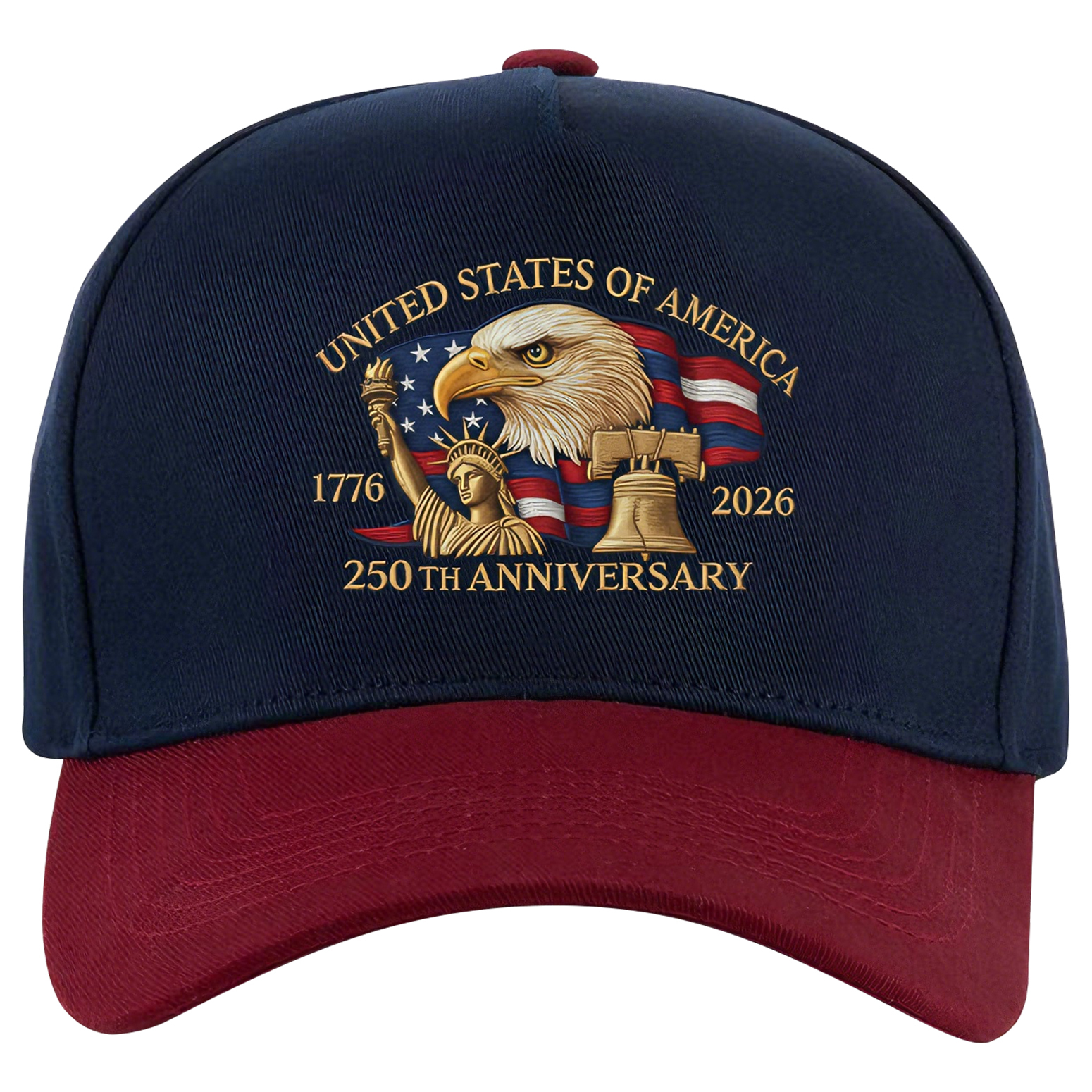 5 Panel Colorblock Cotton Structured Baseball Cap – USA 250th Anniversary Edition