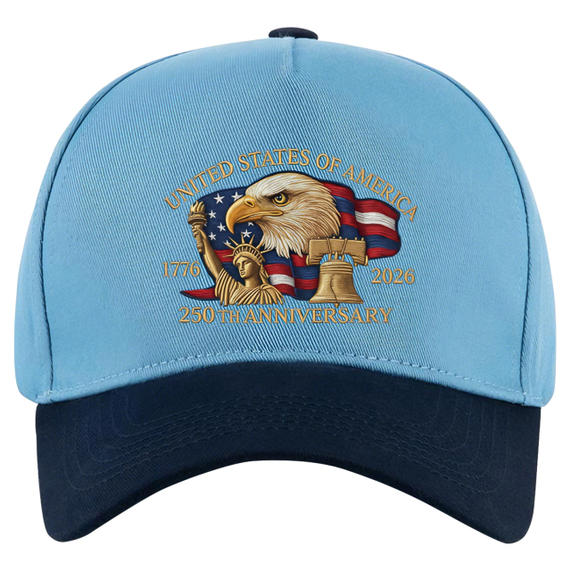 5 Panel Colorblock Cotton Structured Baseball Cap – USA 250th Anniversary Edition