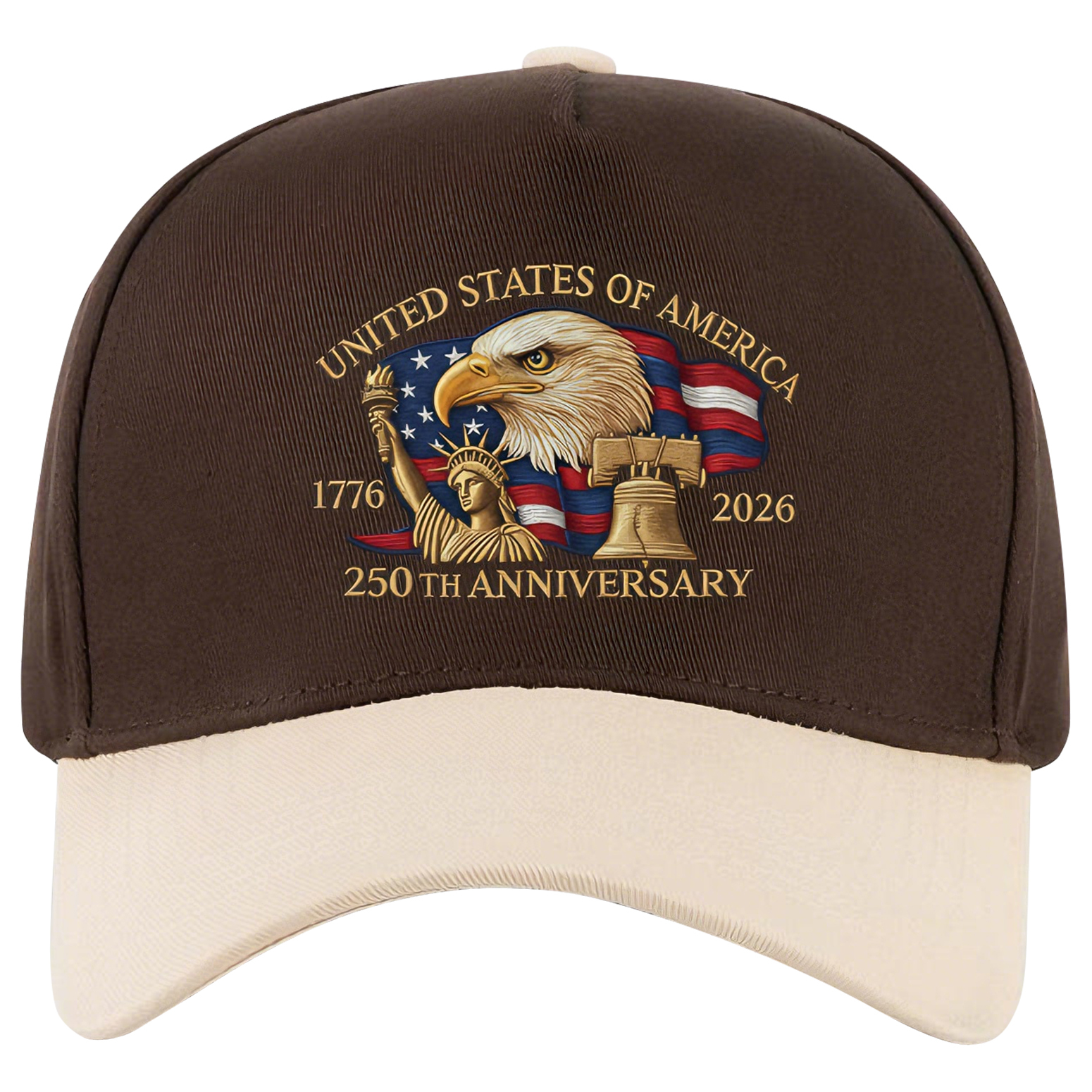 5 Panel Colorblock Cotton Structured Baseball Cap – USA 250th Anniversary Edition