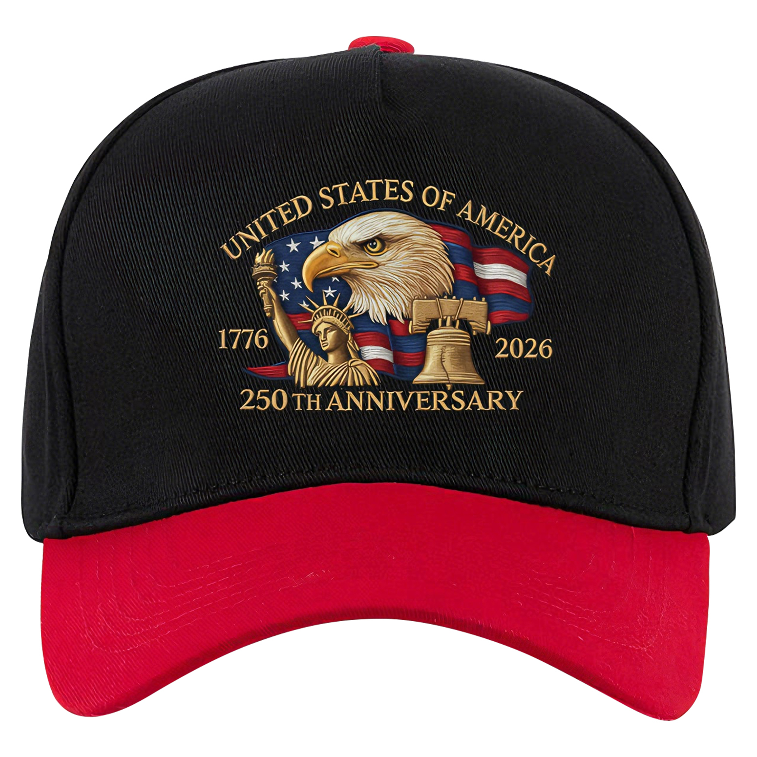 5 Panel Colorblock Cotton Structured Baseball Cap – USA 250th Anniversary Edition