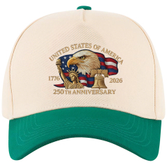 5 Panel Colorblock Cotton Structured Baseball Cap – USA 250th Anniversary Edition