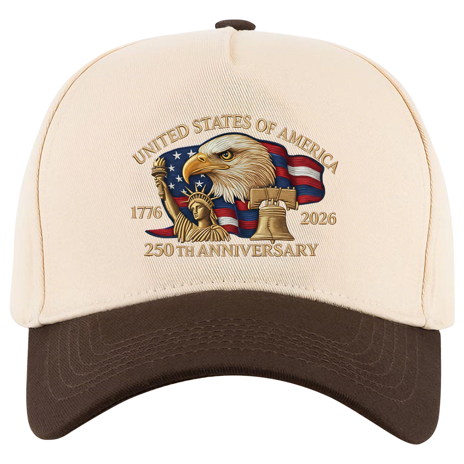 5 Panel Colorblock Cotton Structured Baseball Cap – USA 250th Anniversary Edition