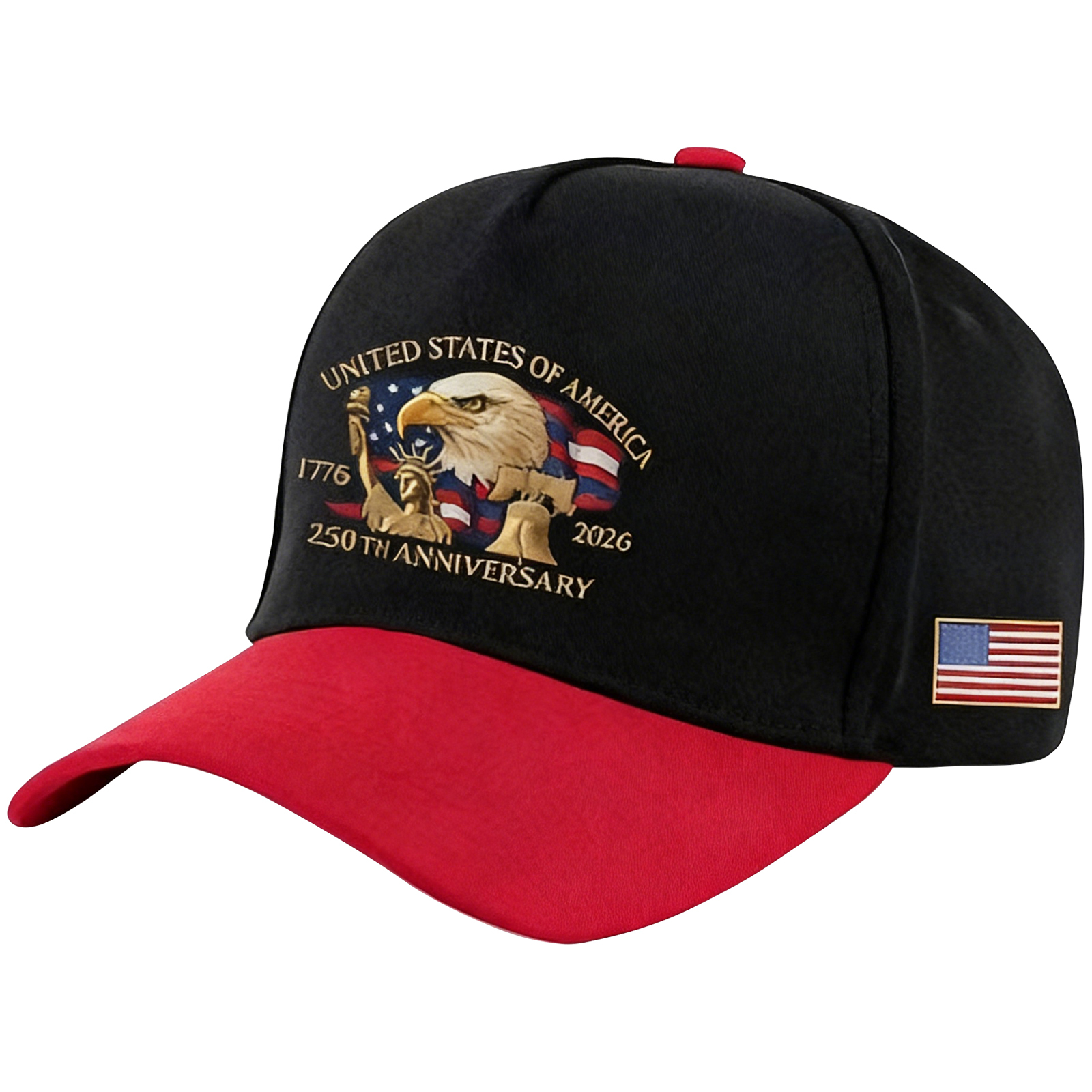 5 Panel Colorblock Cotton Structured Baseball Cap – USA 250th Anniversary Edition