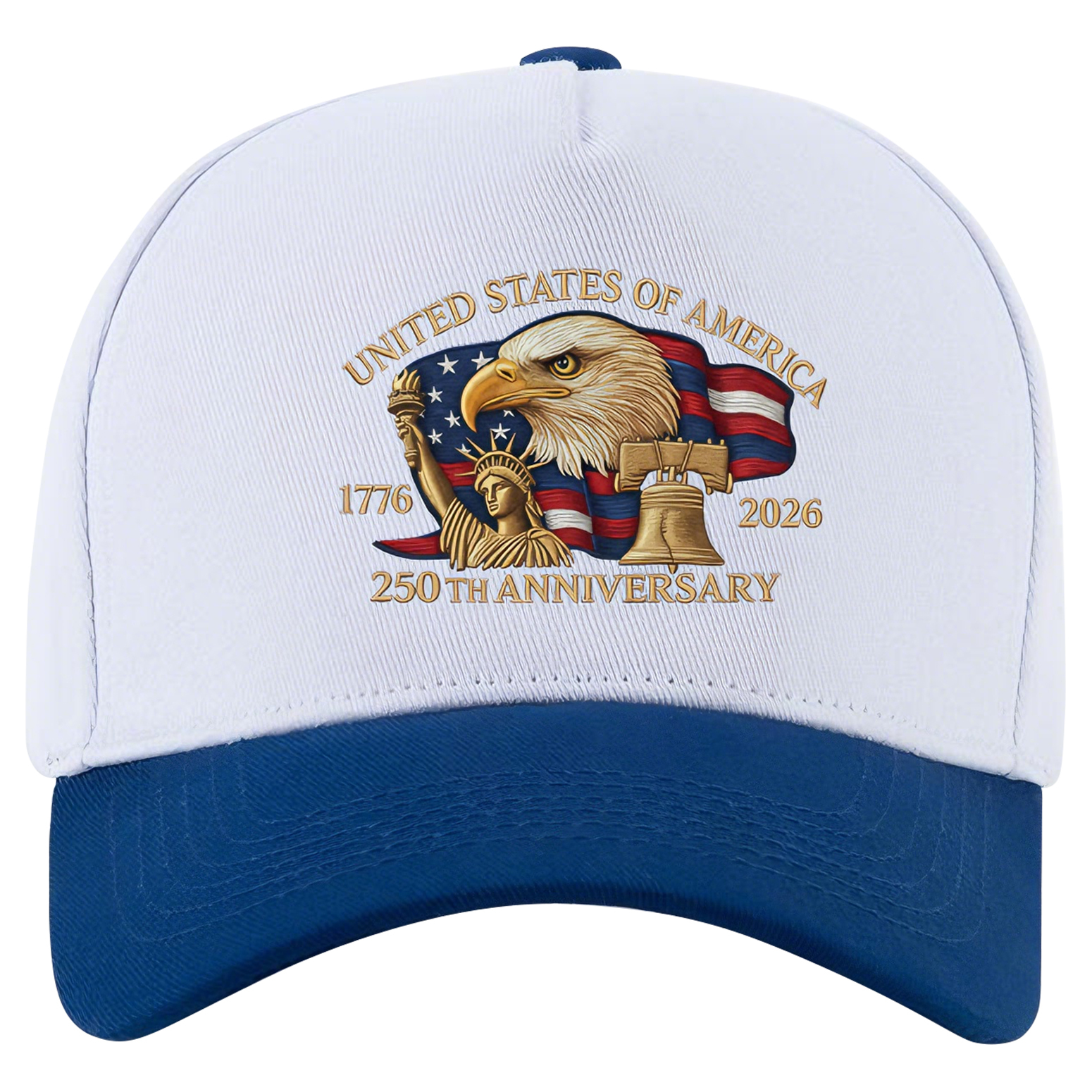 5 Panel Colorblock Cotton Structured Baseball Cap – USA 250th Anniversary Edition