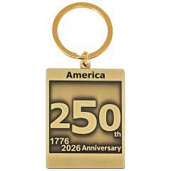 America's 250th Anniversary Antique Bronze Square Keychain