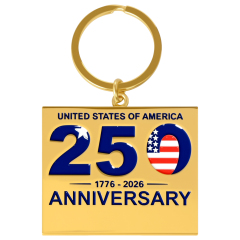 America's 250th Anniversary Gold-Tone Metal Keychain