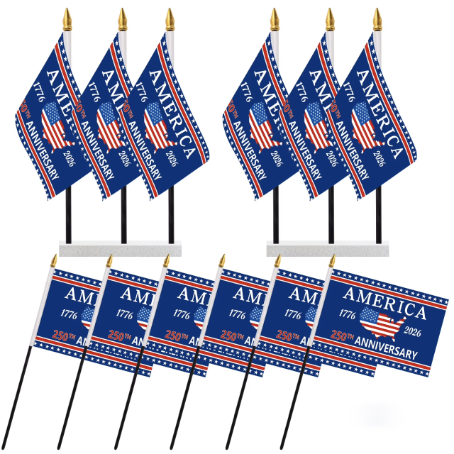 250 Anniversary Stick Flag(4" x 6" )