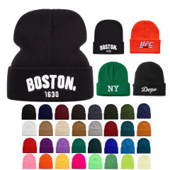 3D Embroidery Knit Beanie Cap