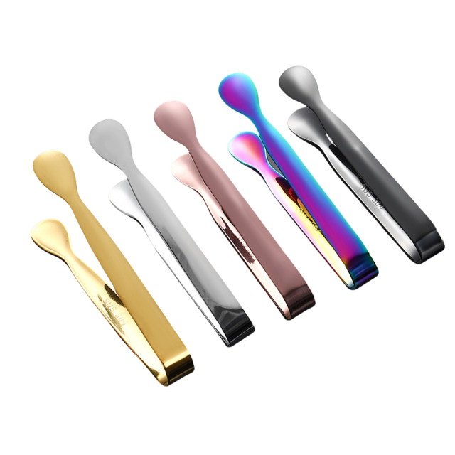 Stainless Steel Ice Cube Tongs W/ Straw Set