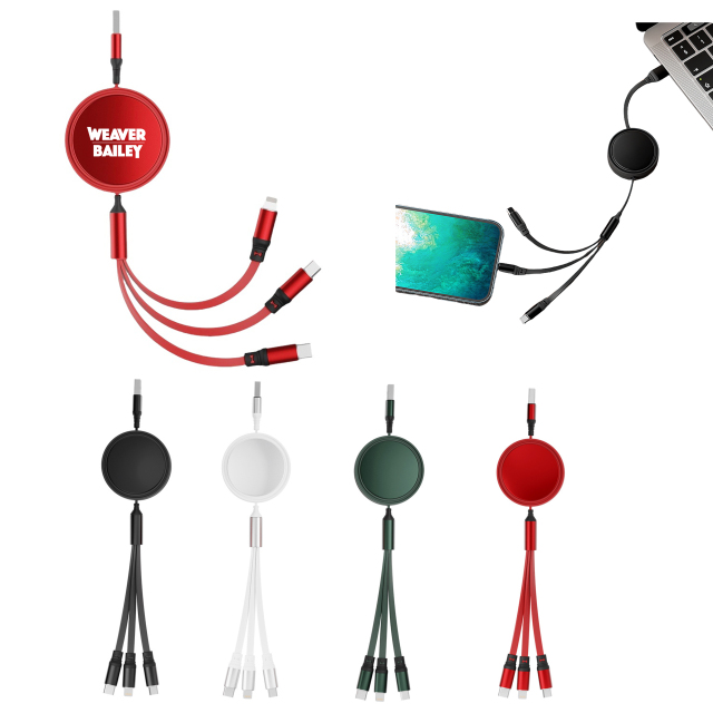 3" 1 Retractable Charging Cable