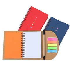 Spiral Notebook With Index labels And Pen Set