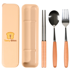 Stainless Steel Cutlery Set with Wooden Handles