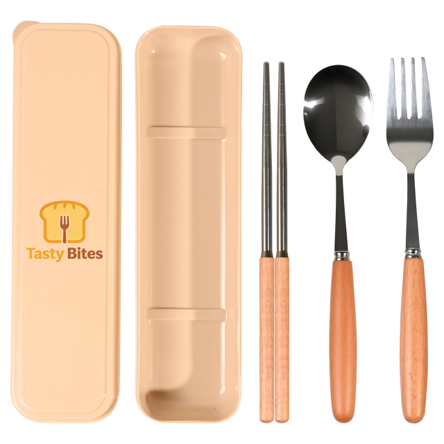Stainless Steel Cutlery Set with Wooden Handles