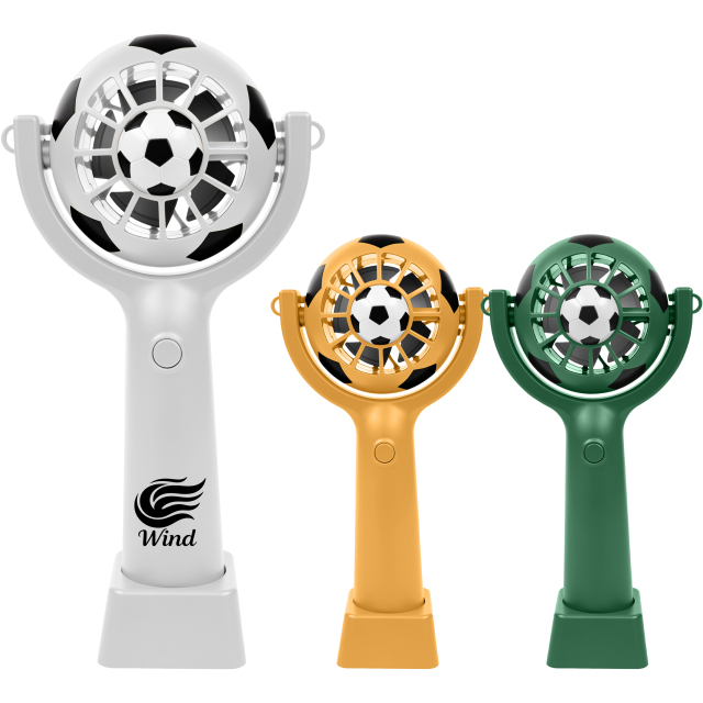 Soccer Ball Fan with Neck Strap and Holder