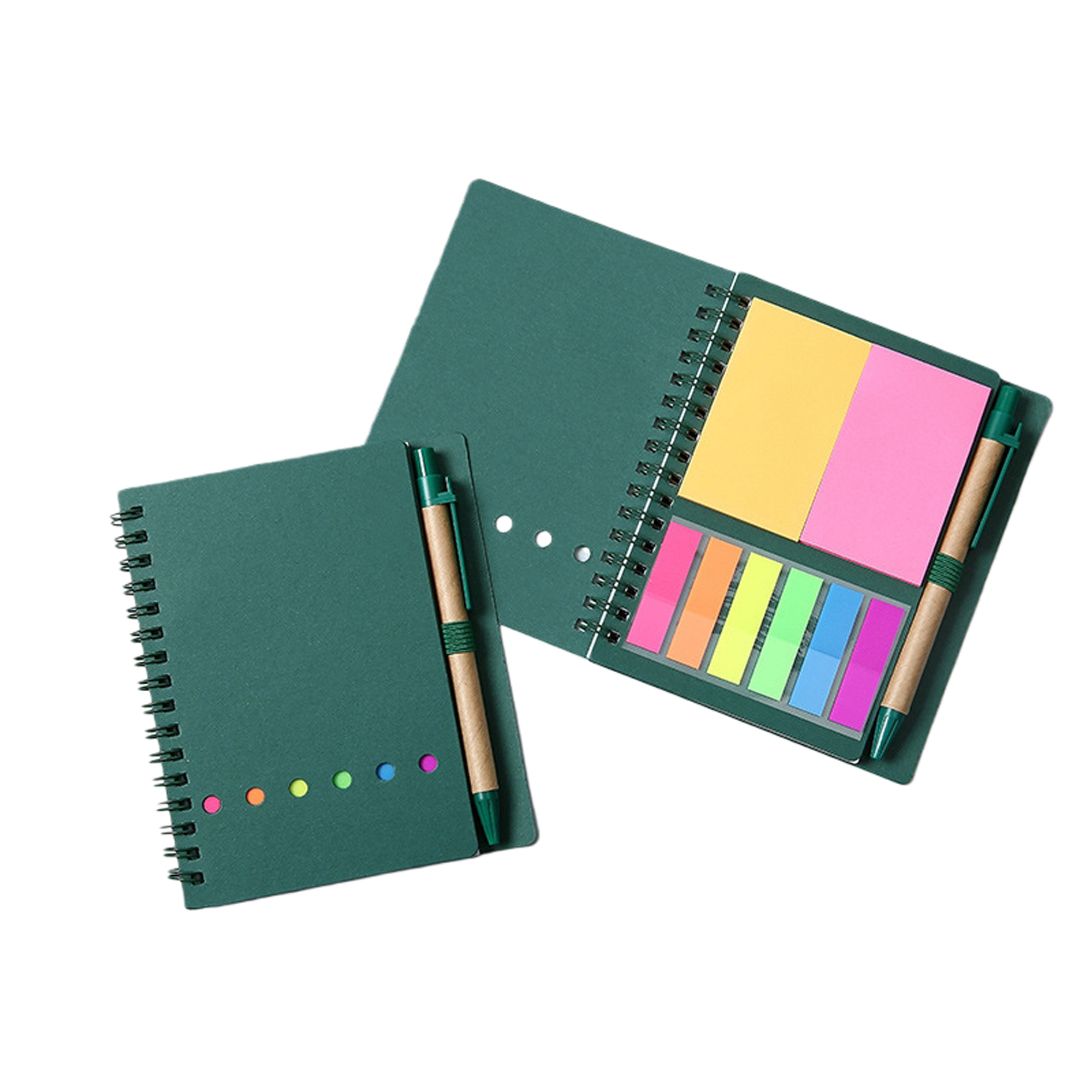 A6 Spiral Notebook and Pen Set with Sticky Notes