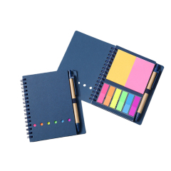 A6 Spiral Notebook and Pen Set with Sticky Notes