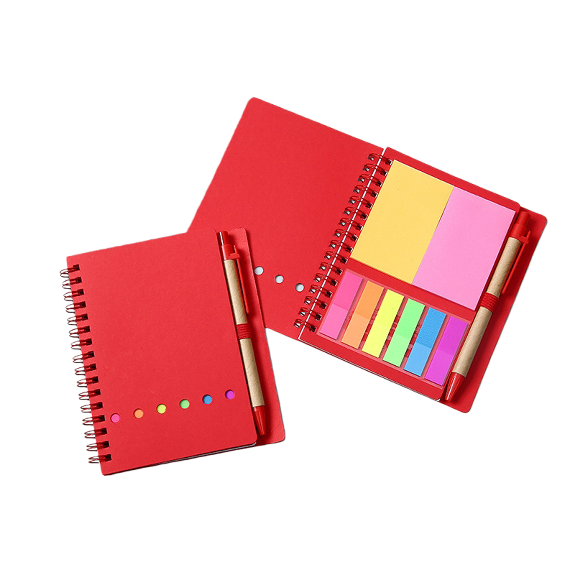 A6 Spiral Notebook and Pen Set with Sticky Notes