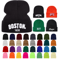 3D Embroidery Knit Beanie Cap