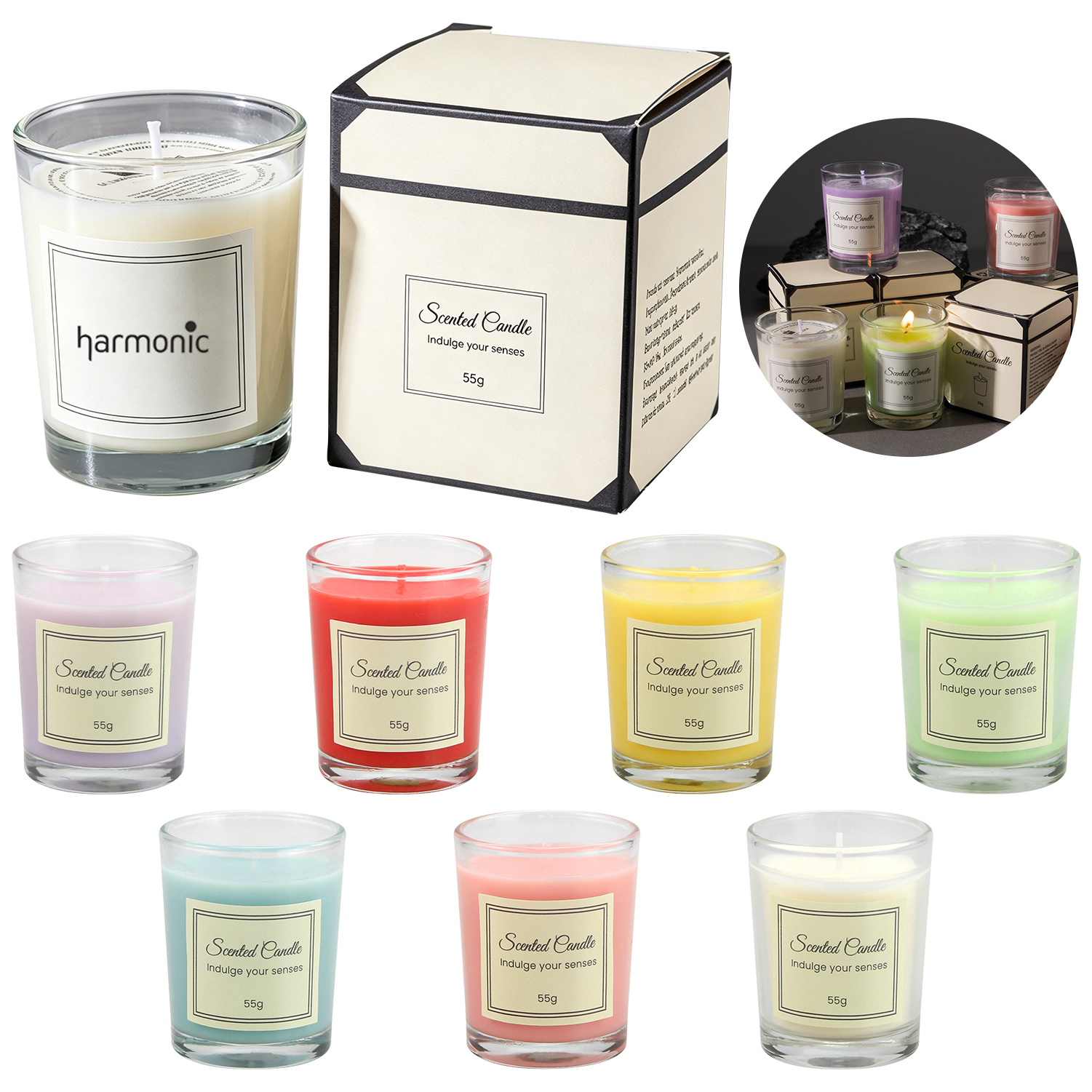 Scented Soy Wax Glass Jar Candle