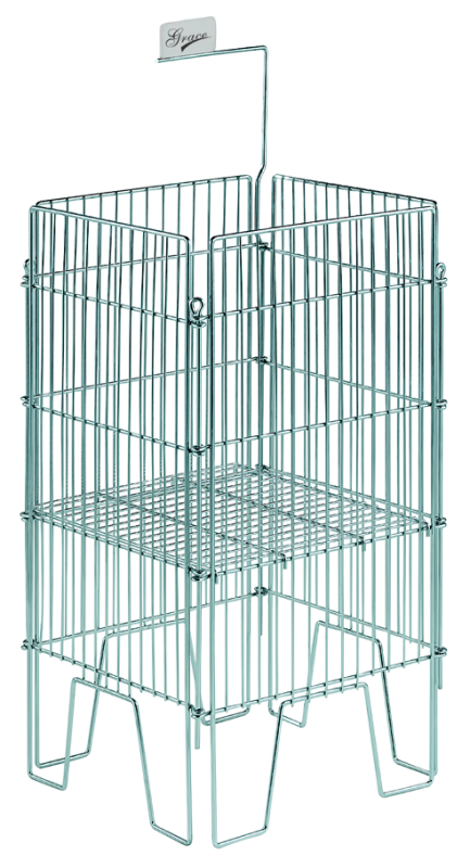 Large Square Zinc Dump Basket – Collapsible Display Bin