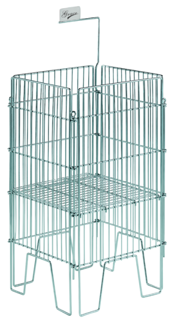 Large Square Zinc Dump Basket – Collapsible Display Bin