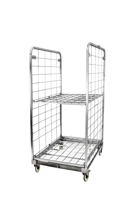 2-Side H-Frame Compactainer Roll Cage – Zinc-Plated Trolley 150kg