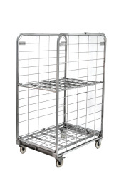 2-Side H-Frame Compactainer Roll Cage – Zinc-Plated Trolley 150kg