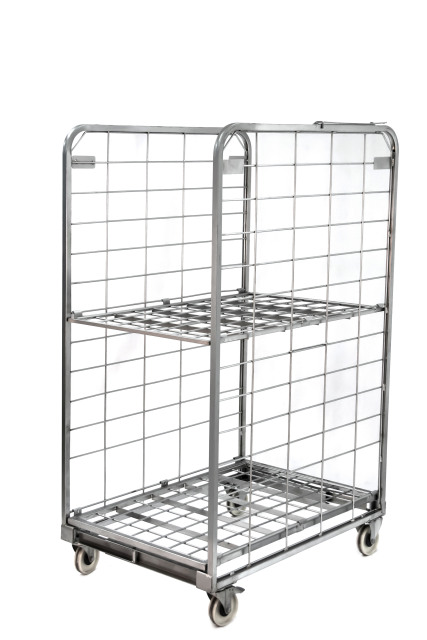 2-Side H-Frame Compactainer Roll Cage – Zinc-Plated Trolley 150kg