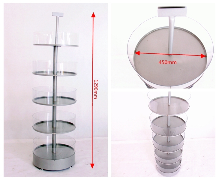 Retail Display Stand Rotating Display Stand 5 Tier Spinning Display Stand for Craft Shows, Jewelry, Keychain, Earring Adjustable Height Retail Display Racks